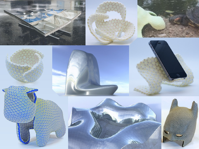 Computational design of curved thin shells: from glass façades to programmable matter