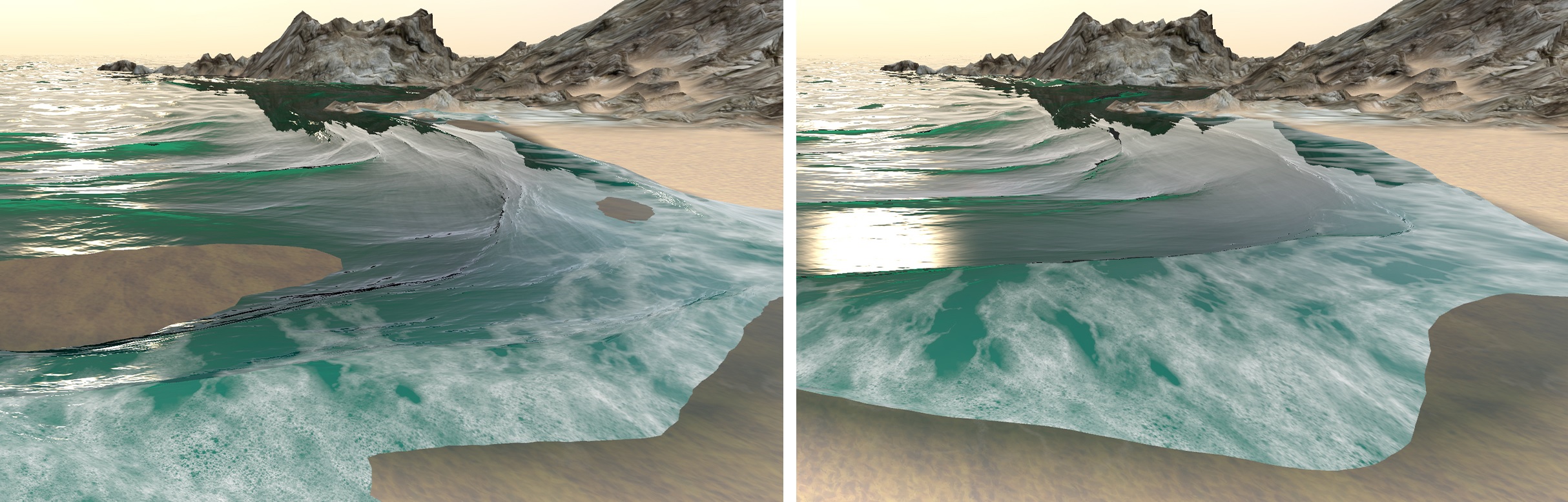 Making Procedural Water Waves Boundary-Aware (Teaser)