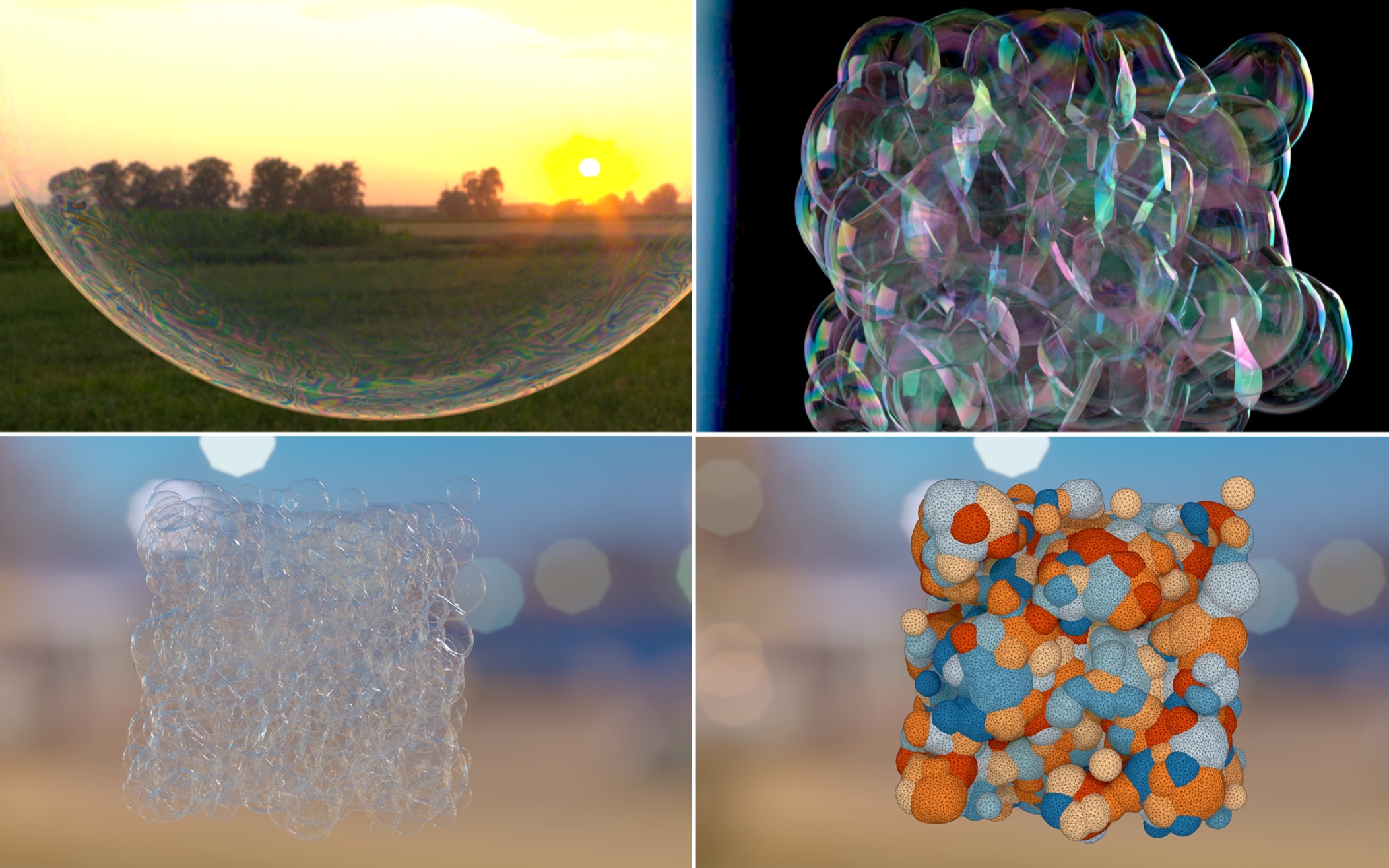 Method for fluid simulation, surface tracking, and statistics of non-manifold structures